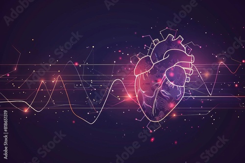 artificial pacemaker heartbeat rhythm line medical technology concept vector illustration heart pulse health cardiac device innovative science 