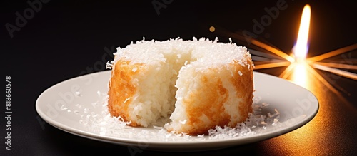 A homemade bite sized rice cake replica specifically made for celebrating the New Year Copy space image
