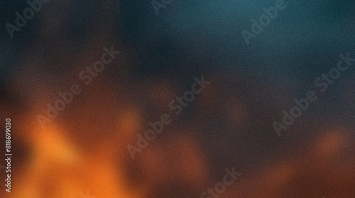 orange blue black dot , template grainy noise empty space color gradient rough abstract background , retro vibes , shine bright light and glow , grainy noise grungy texture