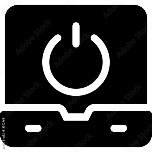 laptop with shutdown icon