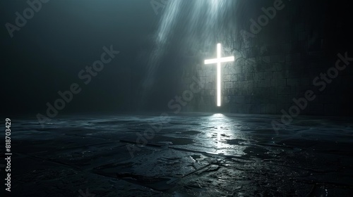 Cross single beam of light in a dark room