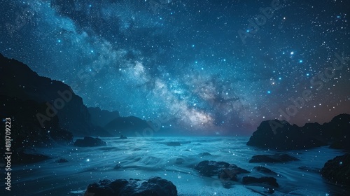 A rocky beach view under the stars in Musairah Island.