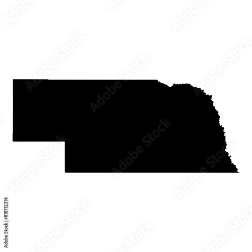 Black solid map of the state of Nebraska