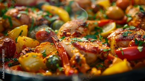 Vibrant Close-Up of Zaalouk Dish for Food Poster Generative AI