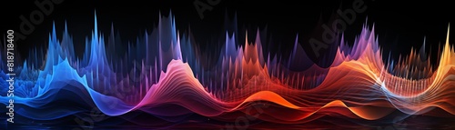 Abstract background with a colorful sound wave.