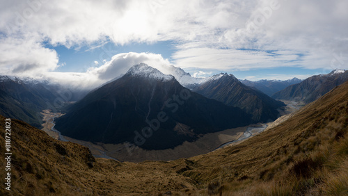 New Zealand mountain landscape near Wanaka and Queenstown while on vacation and hiking