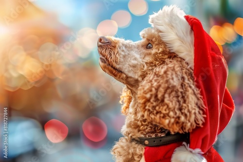 cocker spaniel in santa hat