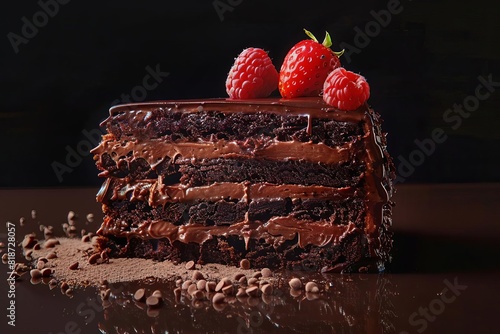 cake chocolate dessert food hyper realistic still life delicious mouthwatering detailed tempting extreme realism bakery indulgence decadent 