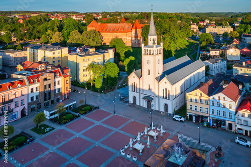 City center of Bytow city with the old town architecture, Pomerania. Poland