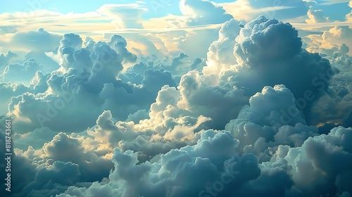 Amazing view of the clouds from above. Soaring high in the sky, looking down at the world below.