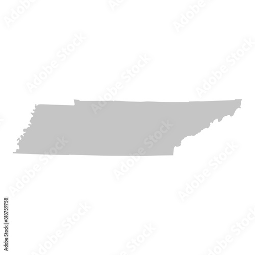 Gray solid map of the state of Tennessee