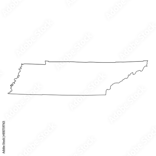 White outline of the state of Tennessee