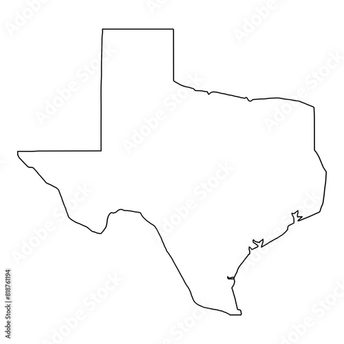 White outline of the state of Texas