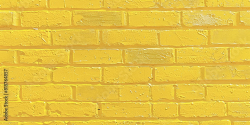 Yellow brick wall texture background, yellow paint wall texture, banner