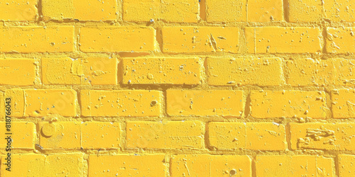 Yellow brick wall texture background, yellow paint wall texture, banner