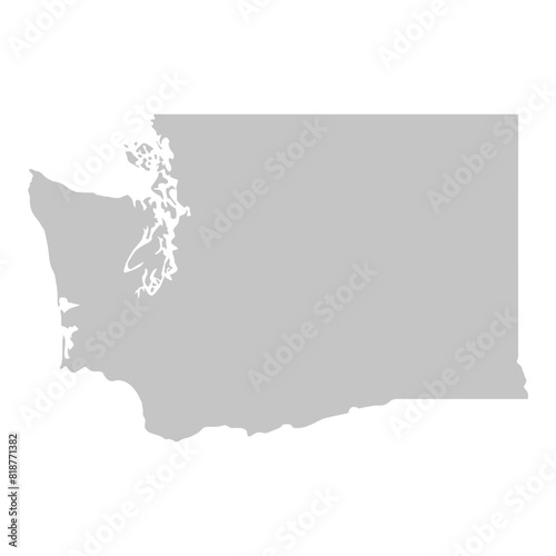 Gray solid map of the state of Washington