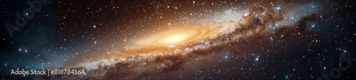 Majestic spiral galaxy adorned with stars and cosmic dust in a stunning celestial display