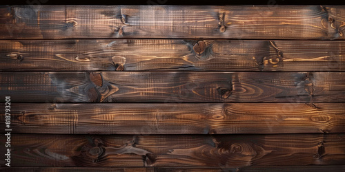 Dark brown wooden planks wall background, banner,Brown wooden board