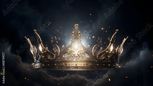 Royal golden crown. Generative AI.