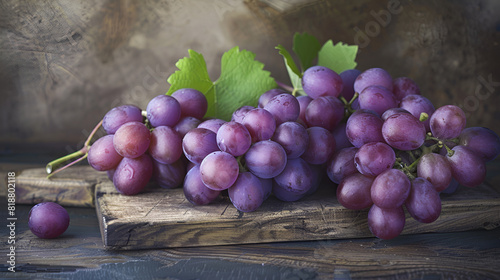 Grapes of royalty vibrant purple against a soft pink background 