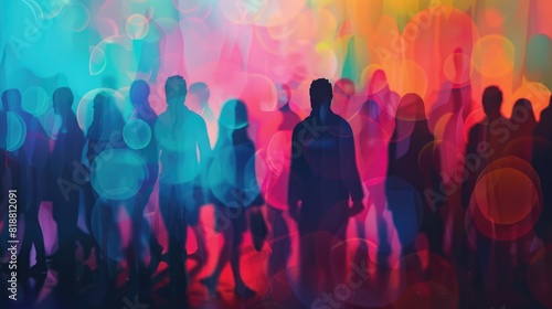 Abstract Unic Crowd Silhouette