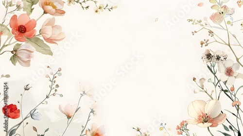 Elegant Floral Stationary with Delicate Border and Minimalist Design