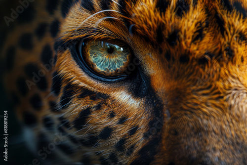 Artistic portrayal of a leopard's eye, with rapid, sharp lines and dark shadows, illustrating agitation and restless energy.