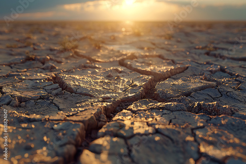 A parched, cracked earth surface illustrating the severe problem of soil drought and environmental impact.