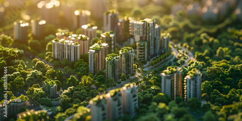 Embrace the future of urban design with an image of a metropolis covered in greenery promoting sustainability and environmental awareness