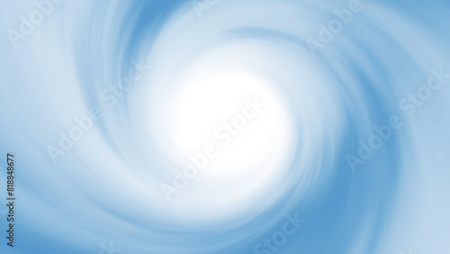 Magic blurred bright blue white spiral tunnel illustration background. 