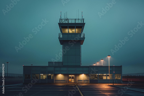 deserted control tower at airport