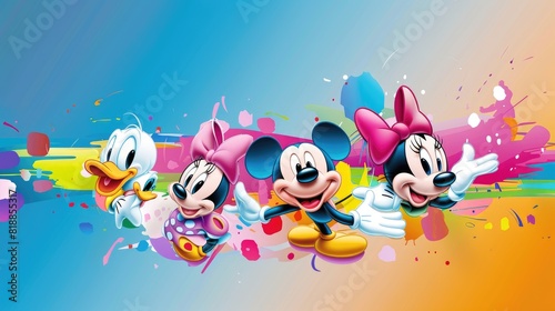 Mickey Mouse and his friends Donald Duck, Minnie Mouse and Daisy Duck AIG51A.