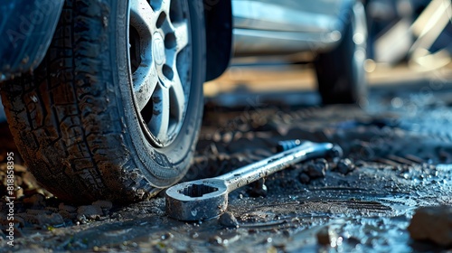 Essential items every vehicle should have for use during a breakdown or emergency, including a wheel spanner or wrench and a spade