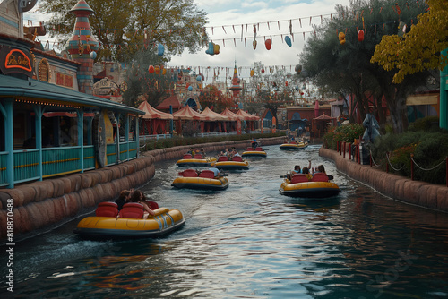 restricted access areas of theme parks without people