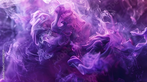 Purple tendrils of smoke intertwine and weave, forming an abstract tapestry of color and texture