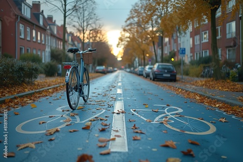 City Boulevard Bicycle Lane A dedicated bicycle lane along a city boulevard, promoting cycling infrastructure