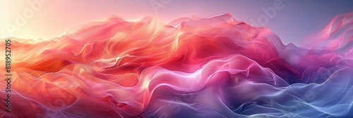 Dynamic and colorful abstract representation of a mountain range