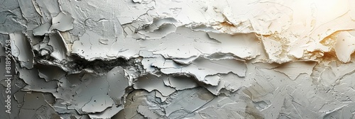 Detailed view of a wall with peeling paint, revealing layers beneath