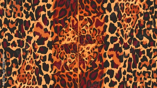 Leopard skin print. Vector seamless pattern