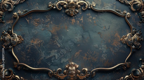 Elegant antique frame with ornate detailing on a dark, textured background. Perfect for vintage, historical, and artistic design concepts.