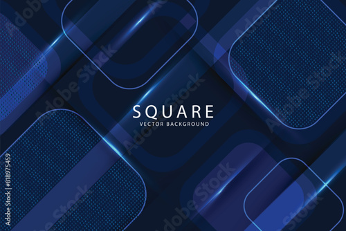 Modern dark blue squares design background. Suit for business corporate presentation background and futuristic technology concept
