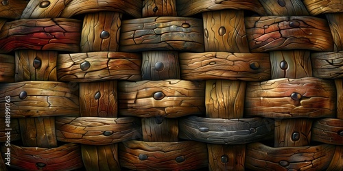 Close Up of Wooden Log Structure. Generative AI