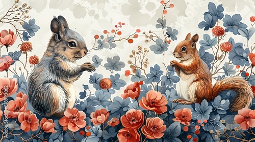 Sprinkle of Nature: The Tale of a Squirrel in Bloom
