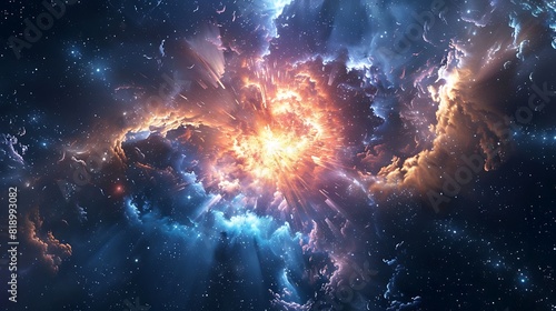 "Capturing the Cosmic Drama: Spectacular Supernova Explosion Illuminates the Night Sky in a Celestial Symphony of Light and Energy (Image: A_supernova_explosion-3C1BC.jpg