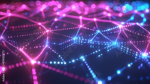 A mesh of glowing lines depicting a futuristic network