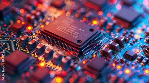 Close-up of a silicon wafer with multiple microchips, highlighting semiconductor manufacturing