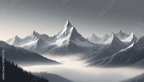 A mountain landscape with peaks shaded in gradient upscaled_2