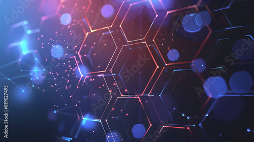 Abstract Purple technology concept hexagonal background