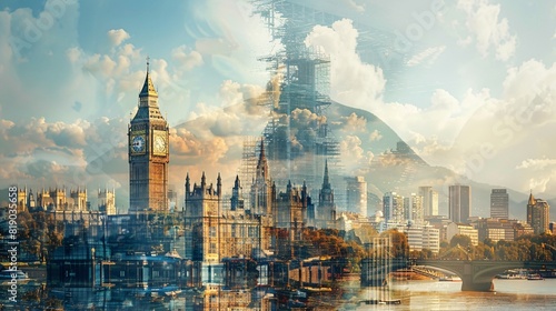 Visual merge of London's Big Ben and Rio's Christ the Redeemer, highlighting global tourism icons.