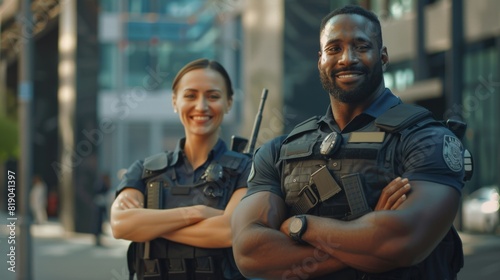 Confident Police Officers Smiling